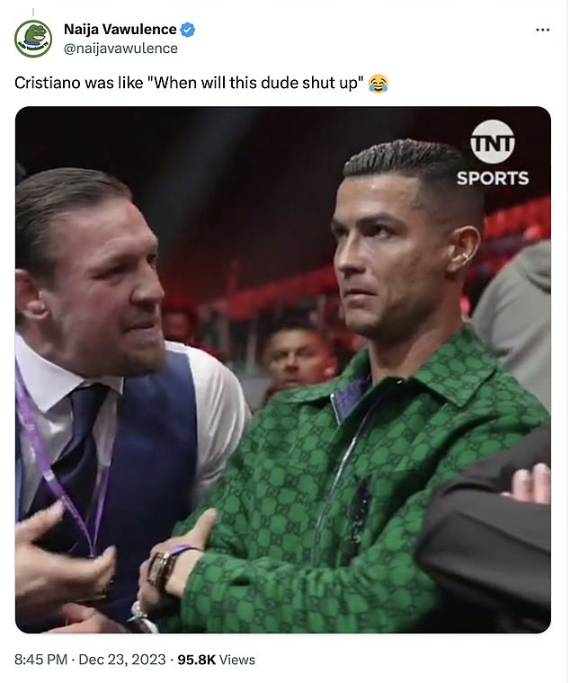 1703394153 357 Fight fans liken Conor McGregor to cornering Cristiano Ronaldo at