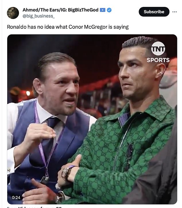 1703394157 336 Fight fans liken Conor McGregor to cornering Cristiano Ronaldo at