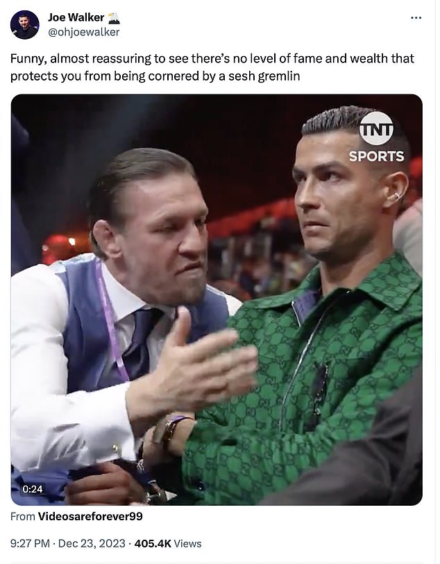 1703394158 346 Fight fans liken Conor McGregor to cornering Cristiano Ronaldo at