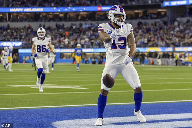 Bills WR Gabe Davis had four receptions for a season-high 130 yards, including a 57-yard TD