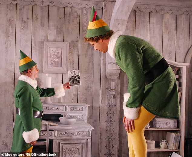 Bob Newhart (left) also appears in the film, playing the role of Papa Elf, Buddy's adoptive father and the film's narrator