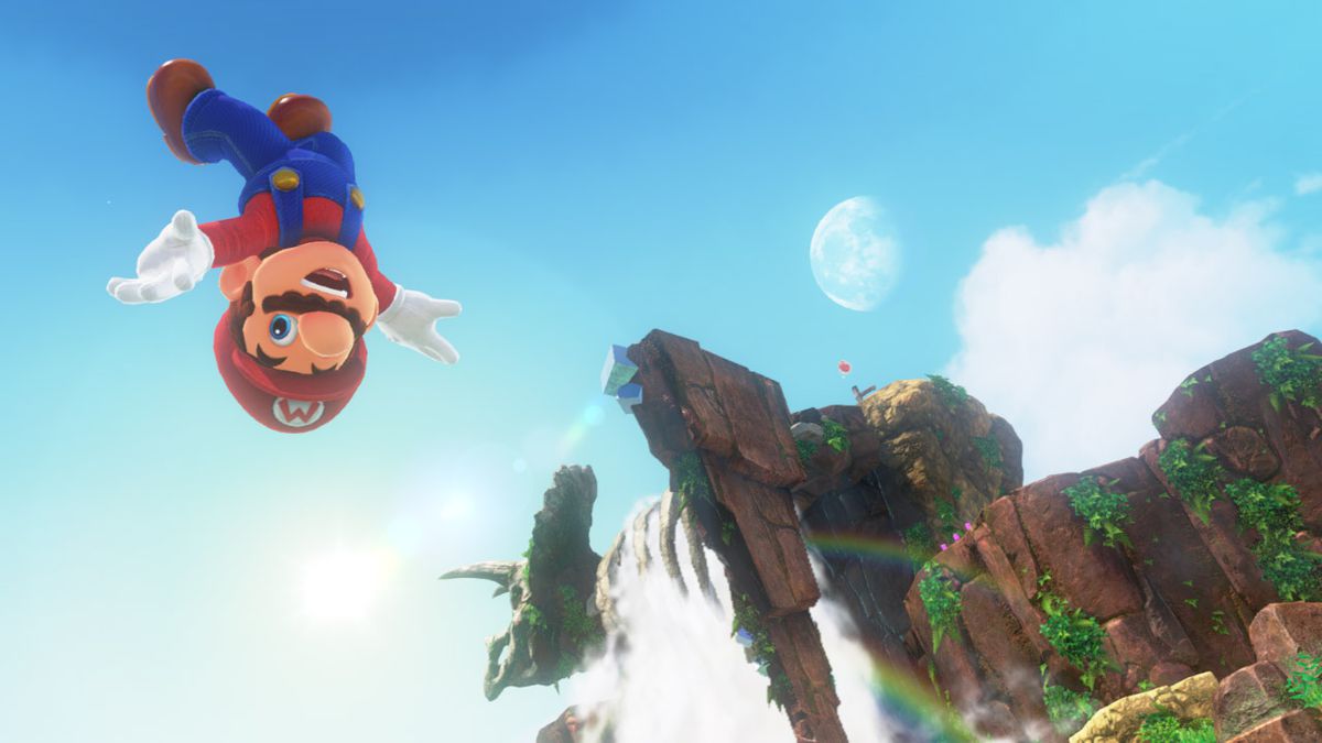 Mario jumps upside down in Super Mario Odyssey