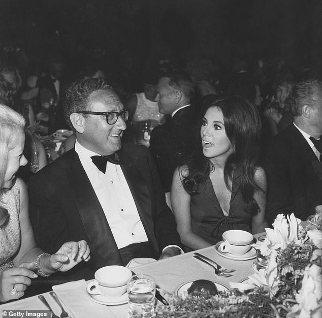 Marlo Thomas played Ann Marie, a beautiful up-and-coming actress, on That Girl from 1966 to 1971, producing 136 episodes of the widely beloved TV show.  She is pictured at a Hollywood dinner with Henry Kissinger in 1970