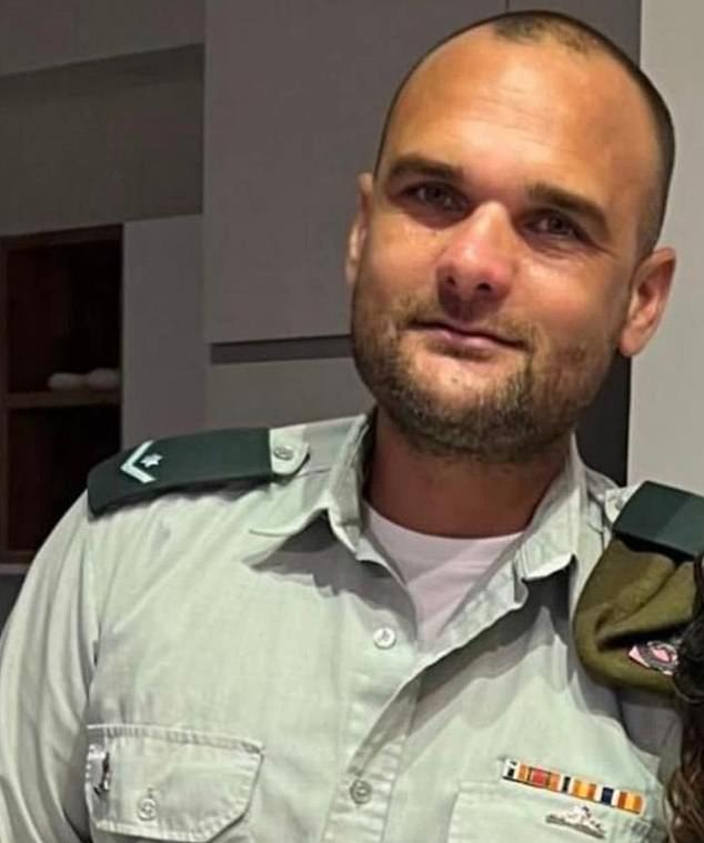 Warrant officer Ziv Dado, 36, (pictured), who had served as a logistics supervisor, was also found dead in the tunnel, the IDF said.