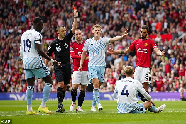 Jones was on VAR duty and supported referee Stuart Attwell in two controversial calls against Forest in the 3-2 defeat to Manchester United in August