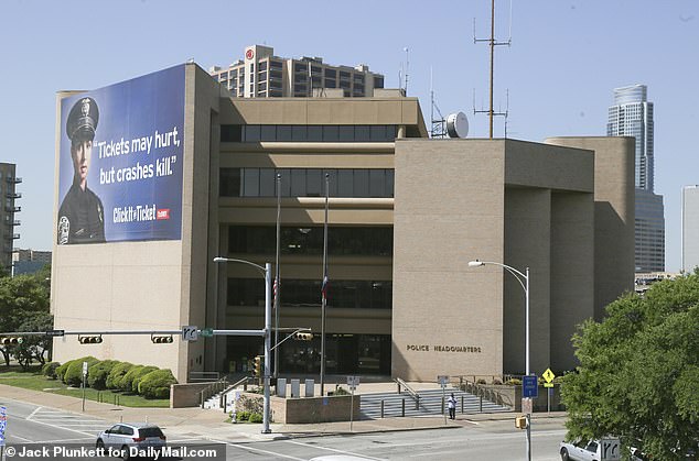 But he submitted a request for a police patrol to his home through the United States Capitol Police in Washington DC.  The request was forwarded to the Austin Police Department.  Pictured: Austin Police Headquarters