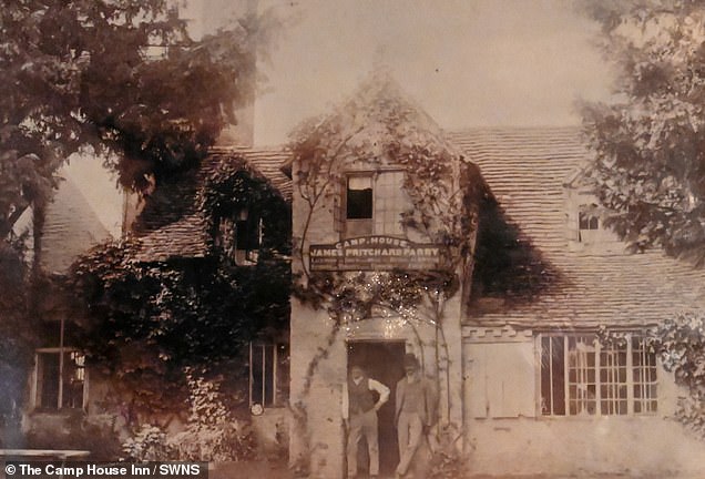 Historic photograph of The Camp House Inn in Grimley, Worcestershire, circa 1876-1884