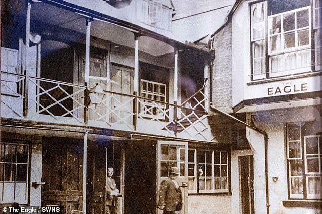 Historic photo, date unknown, of The Eagle in Cambridge.