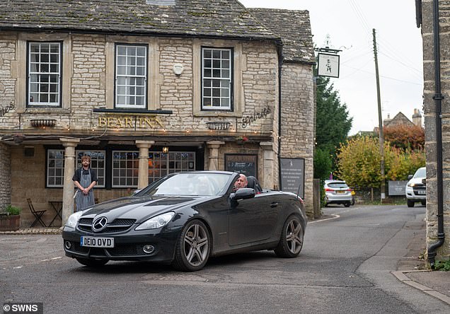 Historic photo recreated of The Bear Inn, Bisley, Gloucestershire