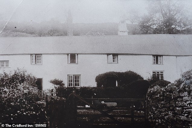 Historic photograph, dated 1916, of The Cridford Inn, Trusham, Newton Abbot