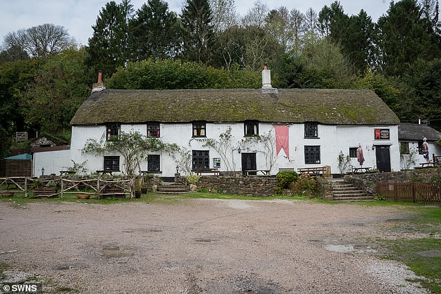 Historic photograph, recreated, of The Cridford Inn, Trusham, Newton Abbot