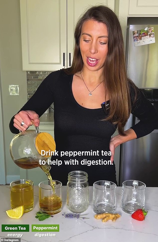 The nutritionist then talked about the benefits of drinking peppermint tea every day