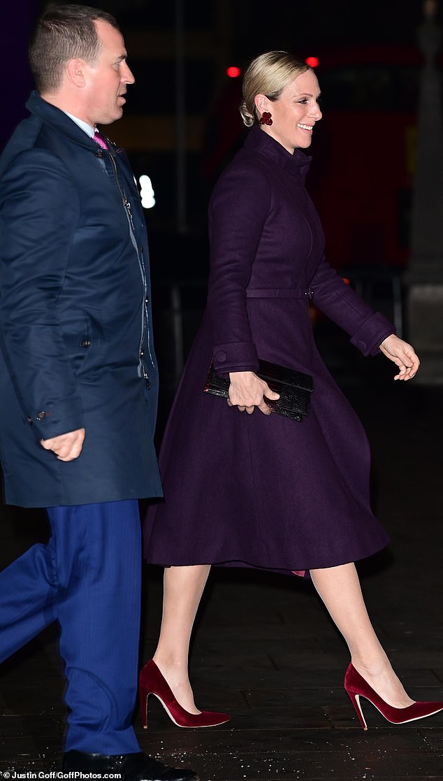 Zara Tindall (pictured, right), King Charles' niece, was pictured arriving at the house with her brother Peter Phillips (pictured, left)