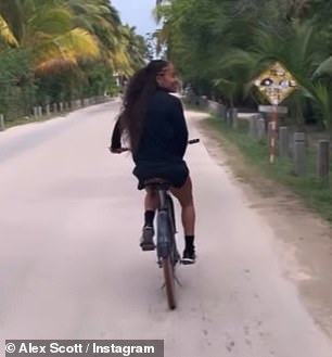 The couple then hopped on their bikes to the exotic tropical island