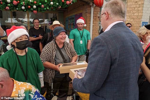 The Prime Minister joined NSW Premier Chris Minns and dozens of other volunteers at the Exodus Foundation food charity event in western Sydney on Monday.