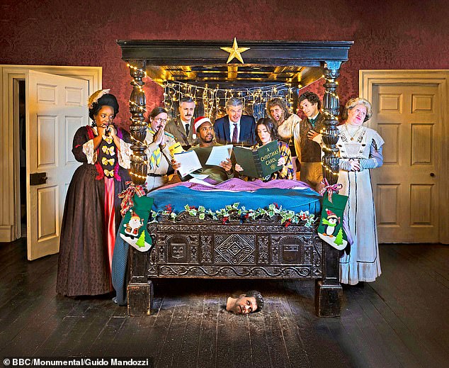 Ghosts Christmas Special.  Kitty (Lolly Adefope), Pat (Jim Howick), The Captain (Ben Willbond), Mike (Kiell Smith-bynoe), Julian (Simon Farnaby), Alison (Charlotte Ritchie), Robin (Larry Rickard), Thomas Thorne (Mat Baynton) )), Lady Button (Martha Howe-Douglas), Humphrey (Larry Rickard)