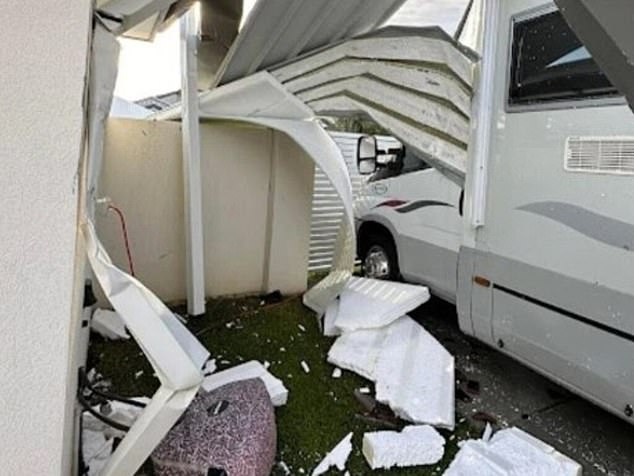 A house in Runaway Bay on the Gold Coast after a storm tore through the area at Christmas