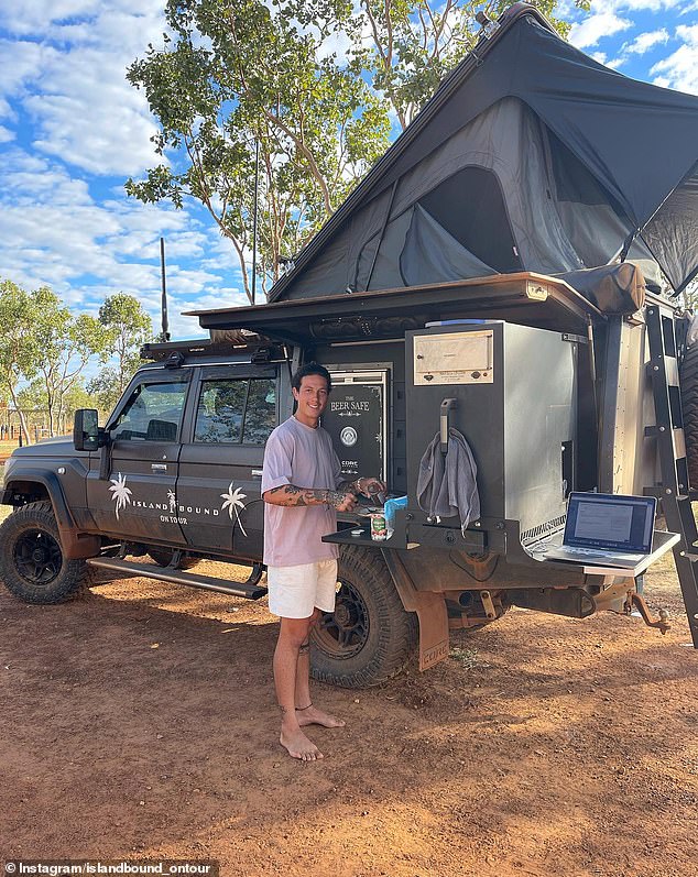 “We have a four-wheel drive that fits all our stuff, a fridge, a shower and a roof tent so we can sleep – pretty much everything you can do with a four-wheel drive, we have it,” Nathan said