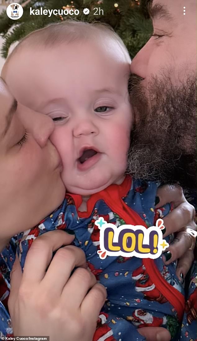 Her latest Instagram Story post was a close-up of Matilda's face as both parents kissed her cheeks, while she added a 'LOL' image.