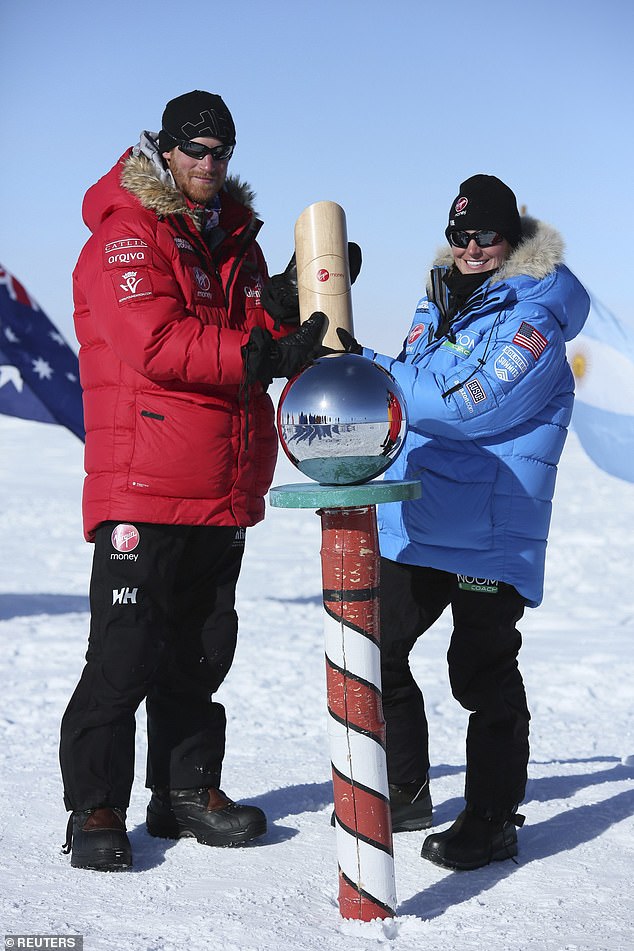 The participants each trekked for a total of three weeks to reach the South Pole