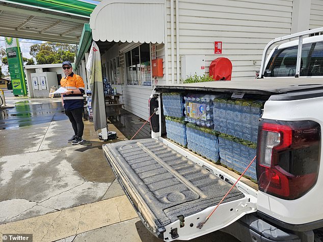 In the meantime, bottled water (pictured) is being provided to residents, with people urged not to drink the tap water or use it to cook food or clean