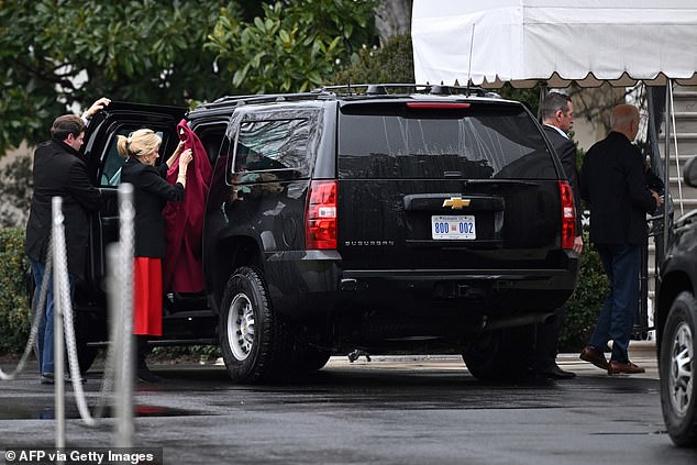 First lady Jill Biden rode with the president back from the presidential retreat at Camp David