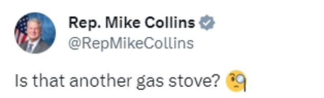 Georgia Rep. Mike Collins Seems to Notice Every Time the Vice President Stands Near a Gas Stove