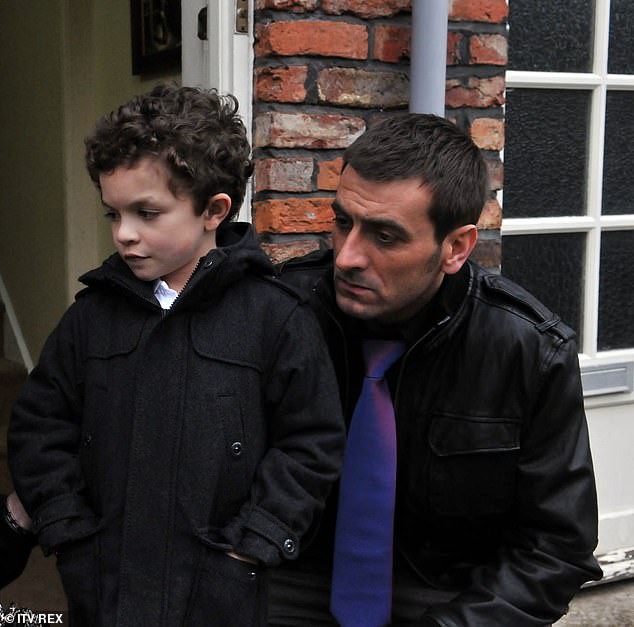 , Chris' on-screen son Alex Bain is also quitting the hit ITV soap after 15 years.  Alex has played Simon Barlow since he was seven years old and is about to leave in an explosive storyline (pictured 2019)