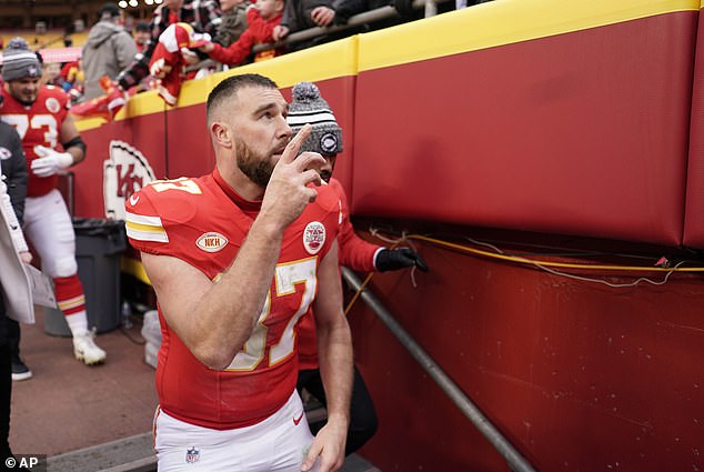 Travis Kelce and the Chiefs, meanwhile, were beating the Las Vegas Raiders at Arrowhead