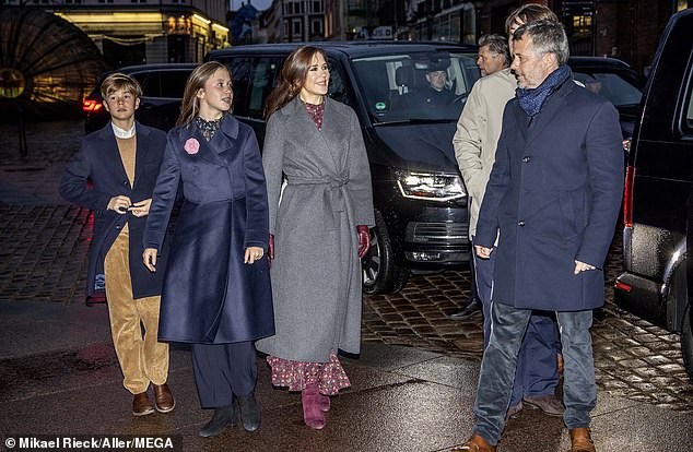 The popular royal family celebrated Christmas Day at Marselisborg Castle with Frederick's mother, Queen Margrethe II of Denmark