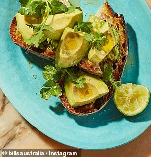 Pictured is his now iconic avocado on toast