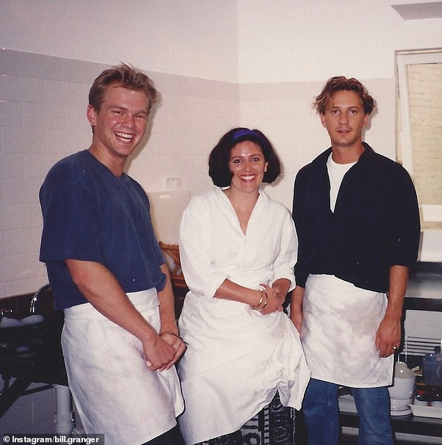 Ganger got his first job at Kmart in Melbourne's Fountain Lakes and became a waiter in his second year of university (pictured left in 1993)