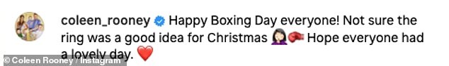 Wayne Rooney suggested his love of boxing extends to his four children after buying them their own ring for Christmas (L-R: Klay, Kit, Kai and Cass Rooney)