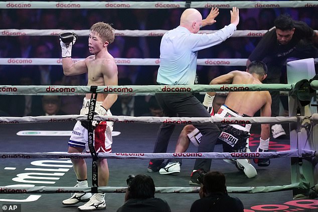 Inoue finally claimed victory in the 10th round in Tokyo when the referee intervened