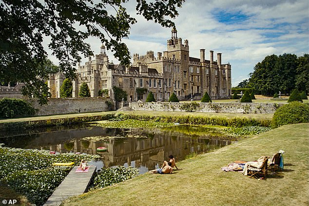 Spoiler!  Oliver's closing nude scene is a form of celebration after he deceptively takes Saltburn Manor (pictured) from the Catton's in the most deceptive and cruel way