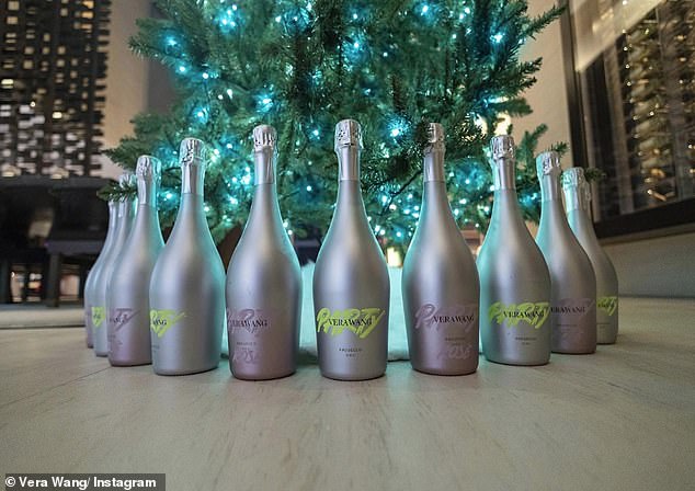 Befitting the occasion, Wang and her family enjoyed Prosecco, served from large personalized bottles bearing the family name