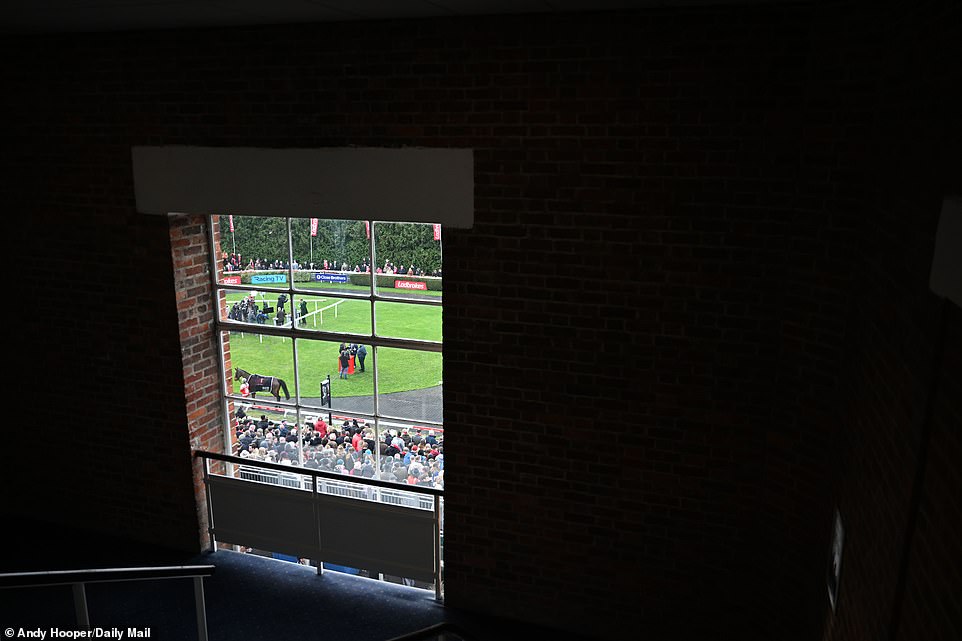 Racegoers may have chosen to stay indoors in the heat as the race runners made their final turn around the parade ring