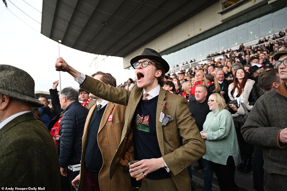 But fans in the stands cheered on eventual winner Hewick on a giddy afternoon for National Hunt Racing