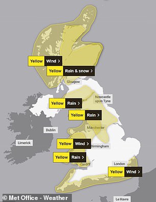 Make sure you're prepared for some bad weather tonight as the Met Office has issued yellow weather warnings