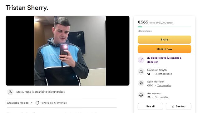 Sherry's 'heartbroken' mother, Marey Hand, set up a fundraising page with the aim of raising €7,000 (about £6,077) to cover funeral costs, but it has since been removed.