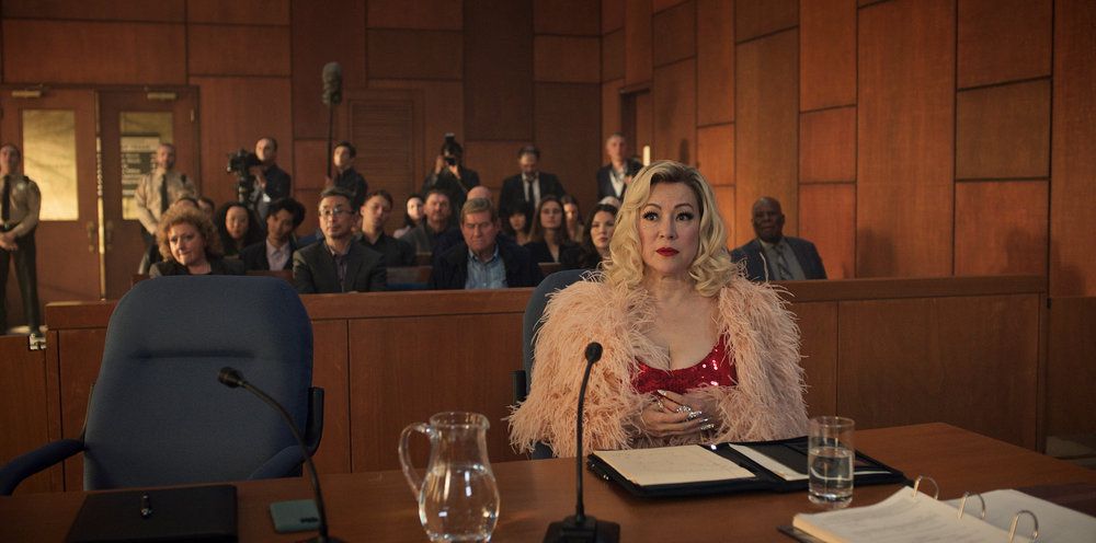 Jennifer Tilly as Jennifer Tilly in the courtroom