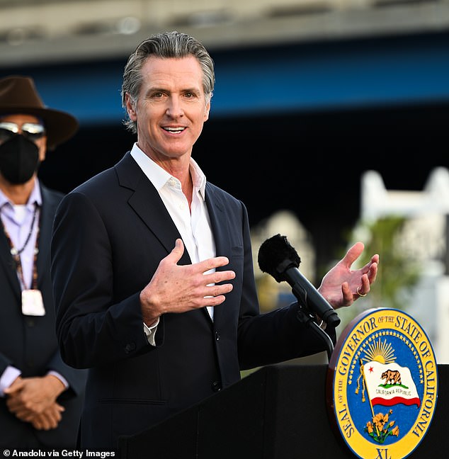 It comes after a long battle between Governor Newsom (pictured) and fast food chains in California over raising the minimum wage