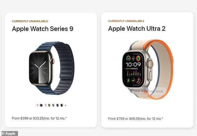 The Apple Watch Series 9 and Ultra 2 have been pulled from shelves and the Apple Store due to patent infringement claims