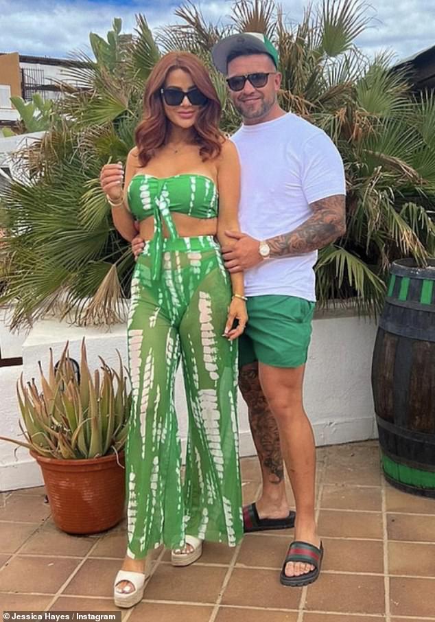 Jessica and fiancé Zeb (pictured together) unfortunately lost their first child together in April, three years after she miscarried son Teddy with ex-partner Dan at 19 weeks.