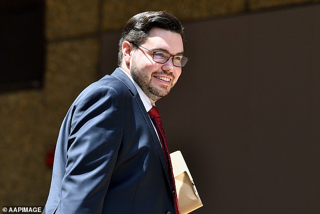 Bruce Lehrmann is seen during a break at the Federal Court of Australia on December 8