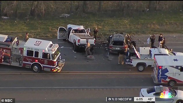 The accident happened at 4pm on Tuesday as the family returned from a day at the Fossil Rim Wildlife Center