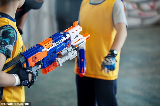 The popular brand Nerf, owned by Hasbro and valued at more than $460 million, sells toys that can shoot foam darts or small gel pellets, depending on the model.