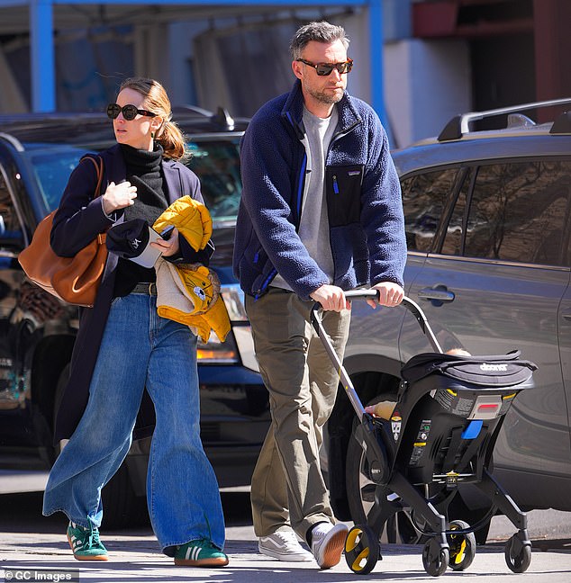 Jennifer shares the tyke with her husband, Cook Maroney (pictured in March in New York)