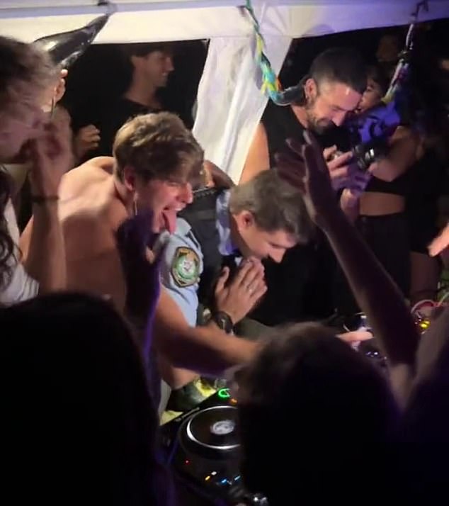 NSW Police are aware of social media of an officer 'engaging' with revelers at an event