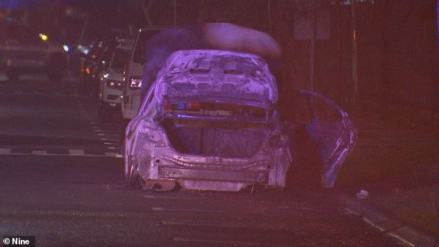 A white Toyota Camry was found burned outside a nearby elementary school a short time later